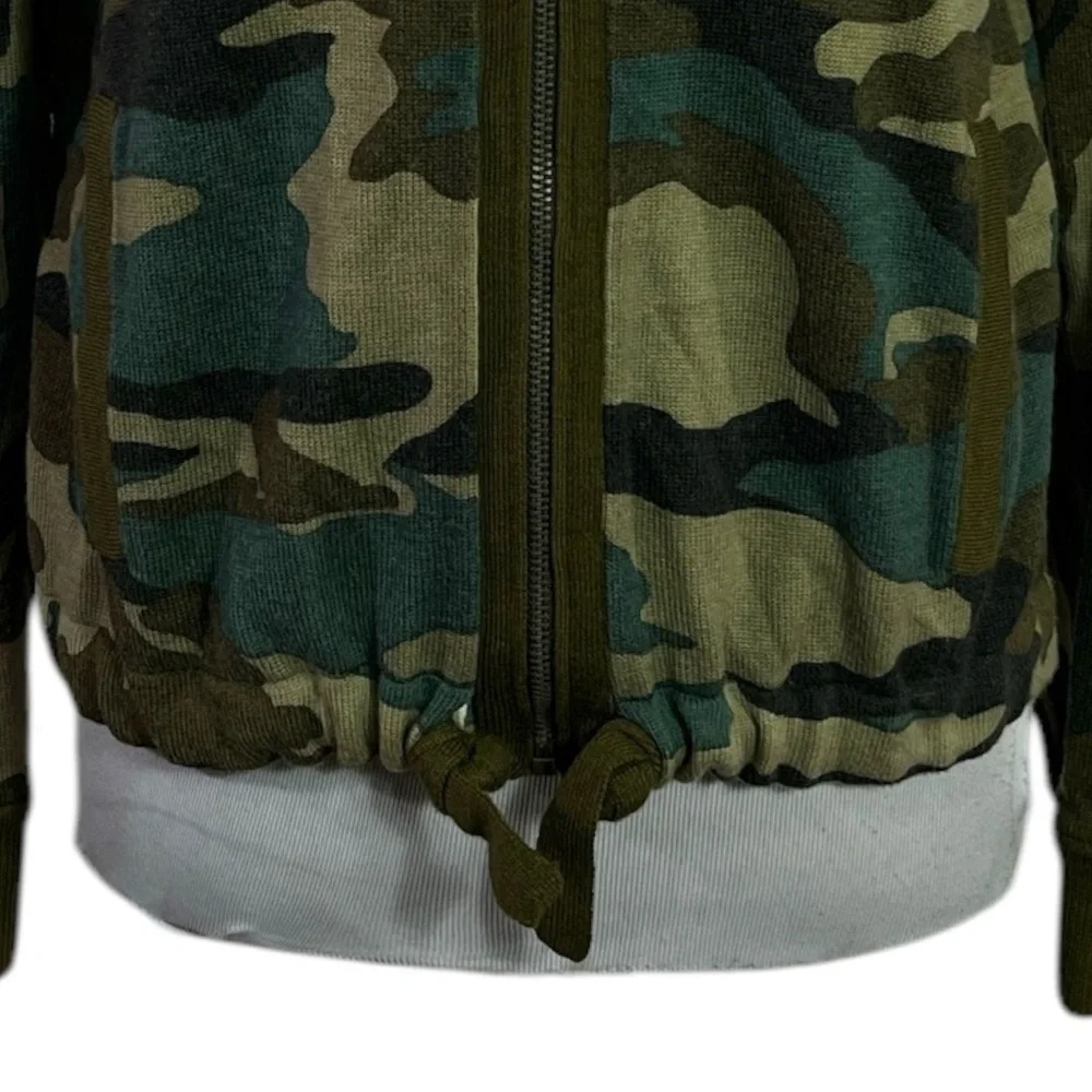 J. Crew Bomber Zip Cardigan Jacket size XS in Army Camouflage
